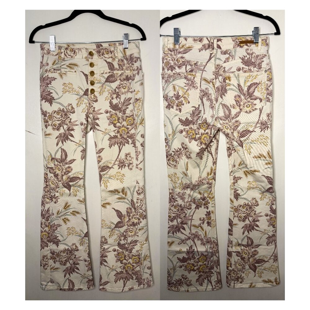 Anthro | Pilcro High-Rise Trouser Bootcut in Rose Floral